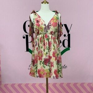Buddy Love Floral Mini Dress in Pink and Green